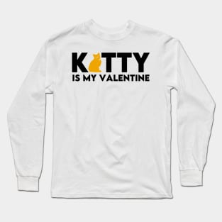 Kitty is my valentine (Black) Long Sleeve T-Shirt